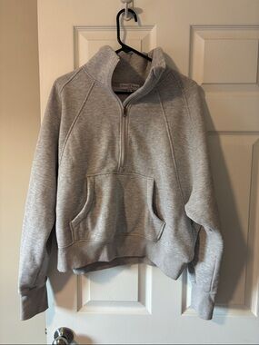 Cozy Half-Zip Pullover Sweater - Gray